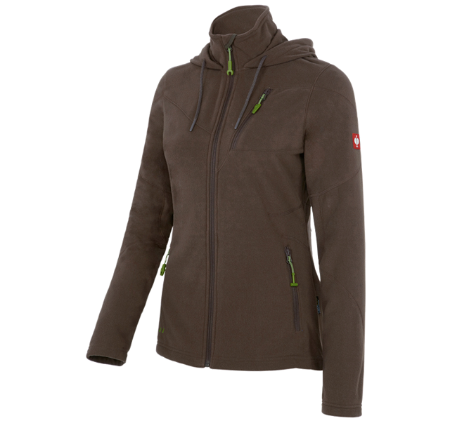 Main view, Overview of the e.s. collections, Hooded fleece jacket e.s.motion 2020, ladies', chestnut