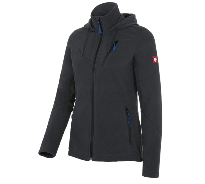 Main view, e.s.motion 2020, Hooded fleece jacket e.s.motion 2020, ladies', graphite