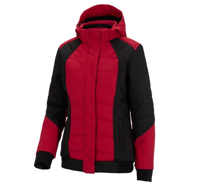 Main view, Work Jackets, Winter softshell jacket e.s.vision, ladies', red/black