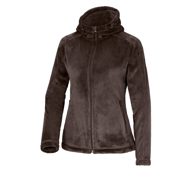 Main view, Cold, e.s. Zip jacket Highloft, ladies', chestnut