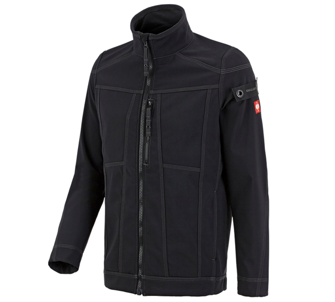 Main view, Softshell Jackets, Softshell jacket e.s.roughtough, black