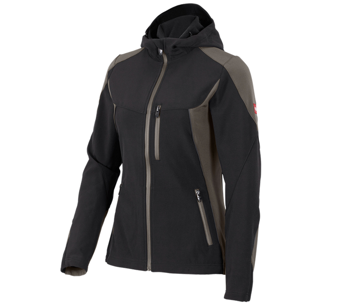 Main view, e.s.vision, Softshell jacket e.s.vision, ladies', black/stone