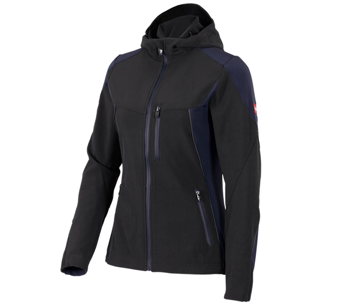 Main view, Topics, Softshell jacket e.s.vision, ladies', black/pacific