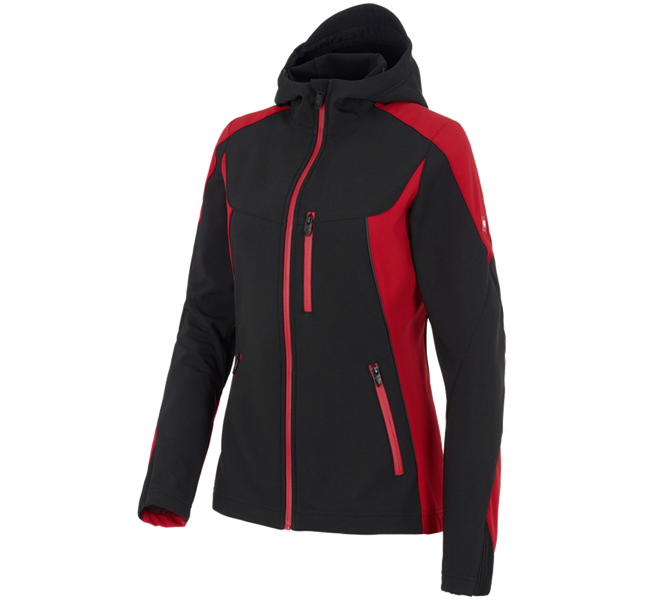 Main view, e.s.vision, Softshell jacket e.s.vision, ladies', black/red