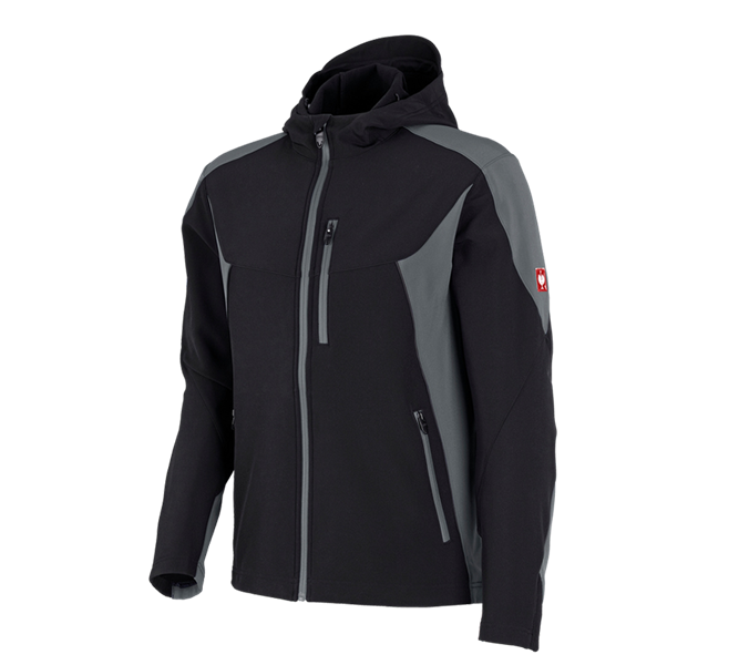 Main view, Work Jackets, Softshell jacket e.s.vision, black/cement