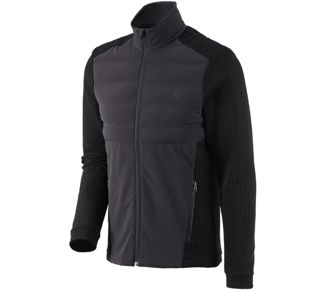 Main view, Work Jackets, Hybrid knitted jacket e.s.trail, black