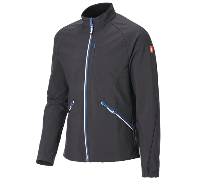 Main view, Softshell Jackets, Softshell jacket e.s.ambition, graphite/gentianblue