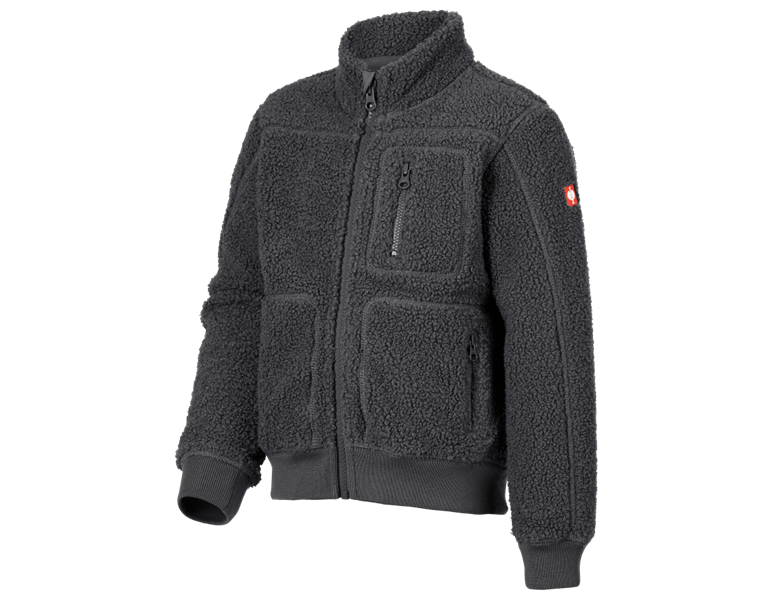 Main view, Kids, Faux fur jacket e.s.e:pic, children's, carbongrey