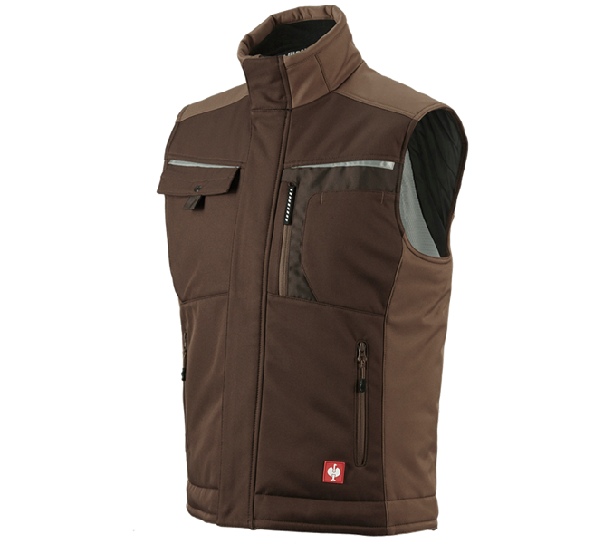 Main view, Joiners / Carpenters, Softshell bodywarmer e.s.motion, chestnut/hazelnut