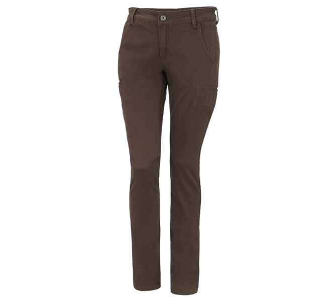 Main view, Work Trousers, e.s. Trousers  Chino, ladies', chestnut