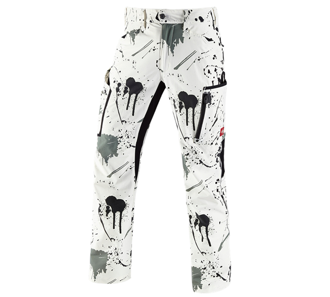Main view, Trousers, e.s. Stretch cargo trousers Painter, white/black