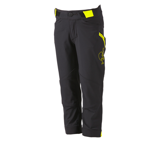 Main view, Trousers, Functional trousers e.s.trail, children's, black/acid yellow