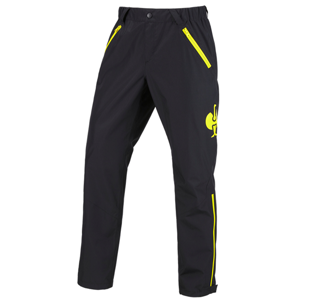 Main view, e.s.trail, All weather trousers e.s.trail, black/acid yellow