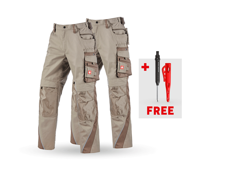 Main view, Clothing, SET: Trousers e.s.motion, clay/peat