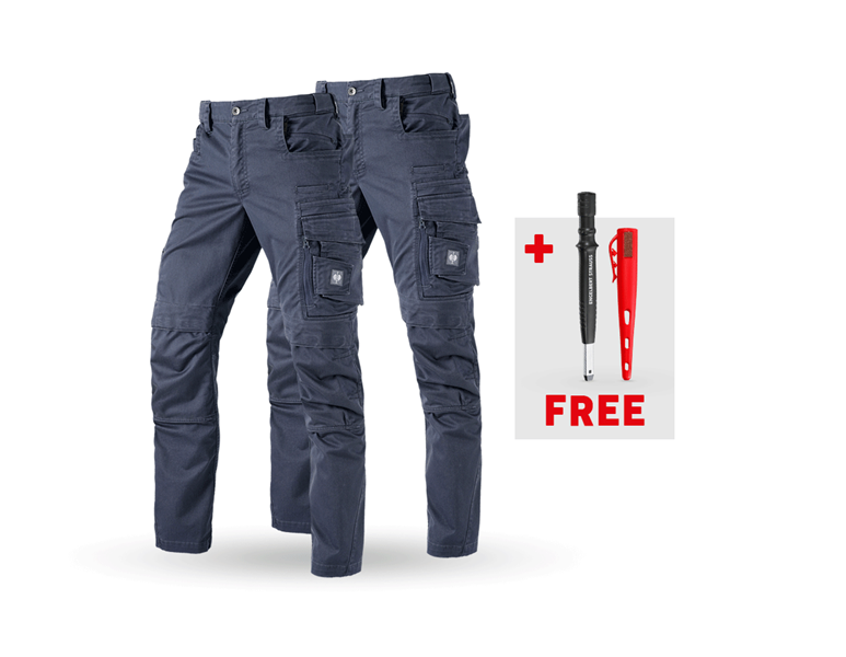 Main view, SALE, SET: 2x Trousers e.s.motion ten, slateblue