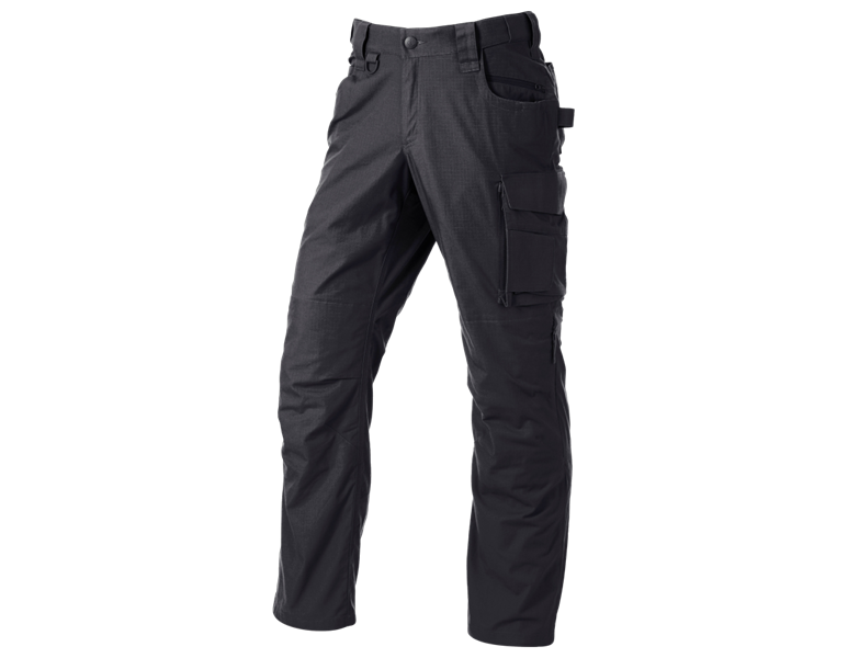 Main view, e.s.e:pic, Trousers e.s.e:pic ripstop, black