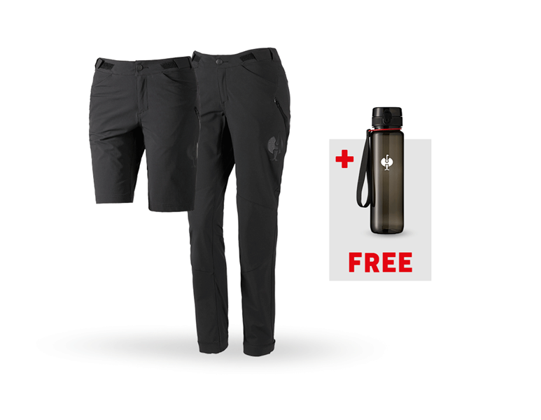 Main view, Combo-Sets, SET: Funct.trousers + Shorts e.s.trail, ladies', black