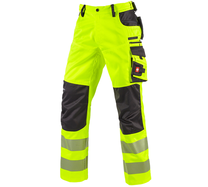 Main view, Work Trousers, High-vis trousers e.s.motion, high-vis yellow/anthracite