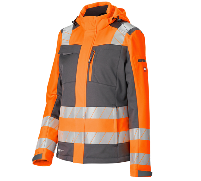 Main view, e.s.motion 24/7, High-vis winter soft. jacket e.s.motion 24/7,lad., anthracite/high-vis orange
