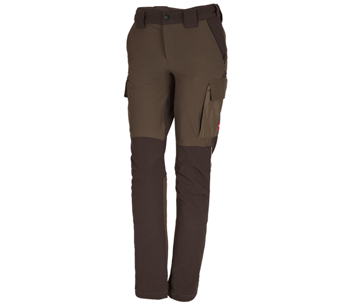 Main view, Work Trousers, Functional cargo trousers e.s.dynashield, ladies', hazelnut/chestnut