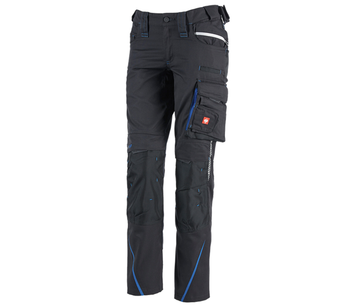 Main view, Women, Ladies' trousers e.s.motion 2020, graphite/gentianblue