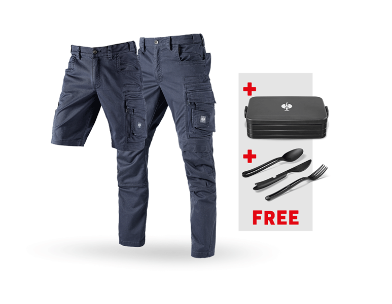 Main view, Combo-Sets, SET: Trousers + Shorts e.s.motion ten, slateblue
