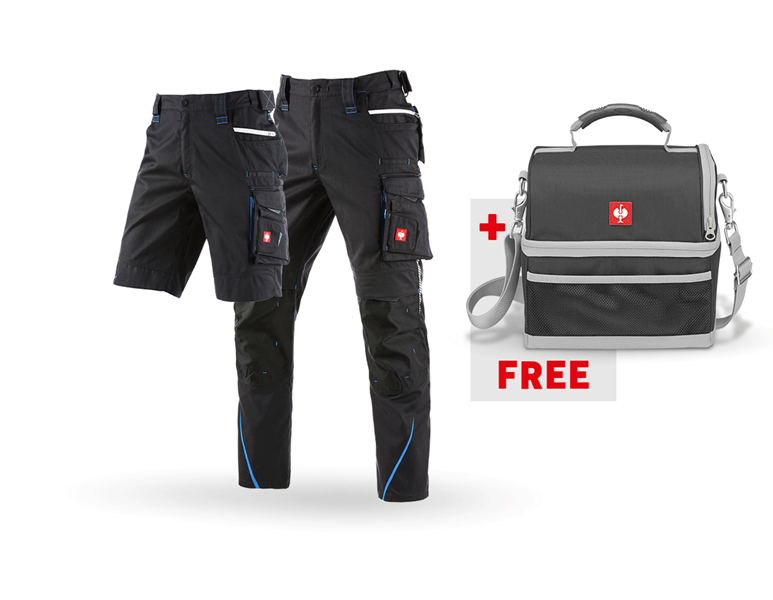 Main view, Clothing, SET: Trousers + Shorts e.s.motion 2020, graphite/gentianblue