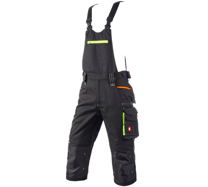 Main view, Shorts | 3/4 Shorts, 3/4 bib & brace e.s.motion 2020, black/high-vis yellow/high-vis orange