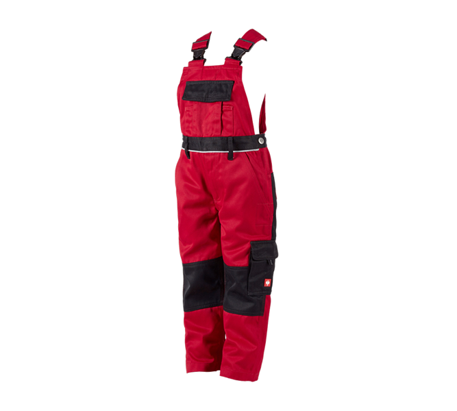 Main view, e.s.image, Children's bib & brace e.s.image, red/black