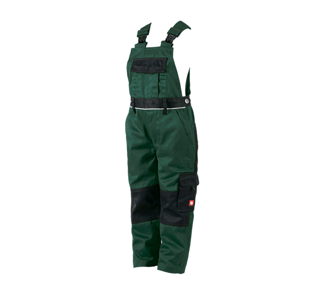 Main view, Trousers, Children's bib & brace e.s.image, green/black