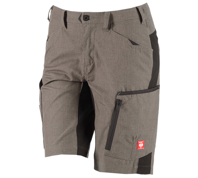 Main view, Work Trousers, Shorts e.s.vision, ladies', stone melange/black