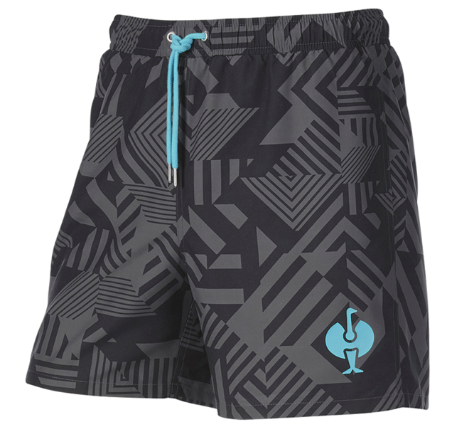 Main view, Clothing, Bathing shorts e.s.trail, black/anthracite/lapisturquoise