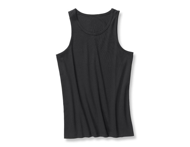 Main view, Underwear, e.s. Cotton stretch tank shirt, black