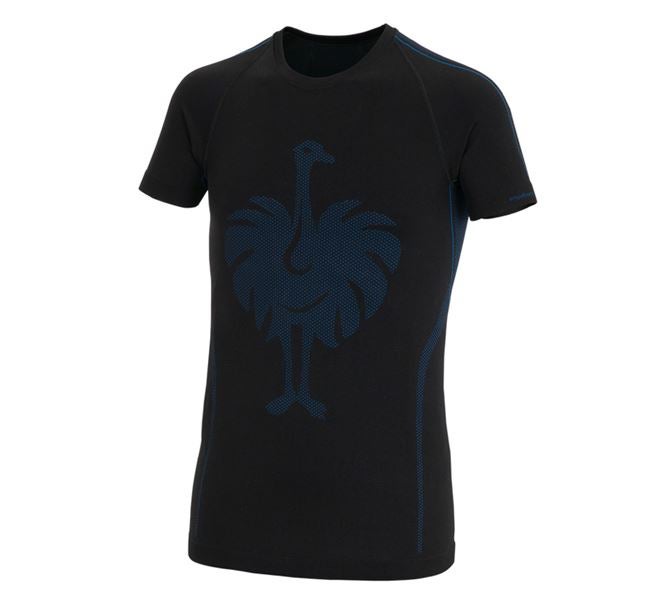 Main view, Clothing, e.s. functional-t-shirt seamless - warm, black/gentianblue