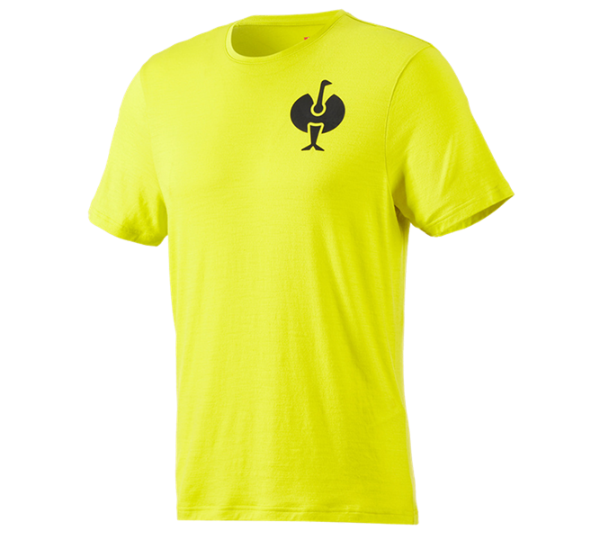 Main view, T-Shirts, T-Shirt Merino e.s.trail, acid yellow/black