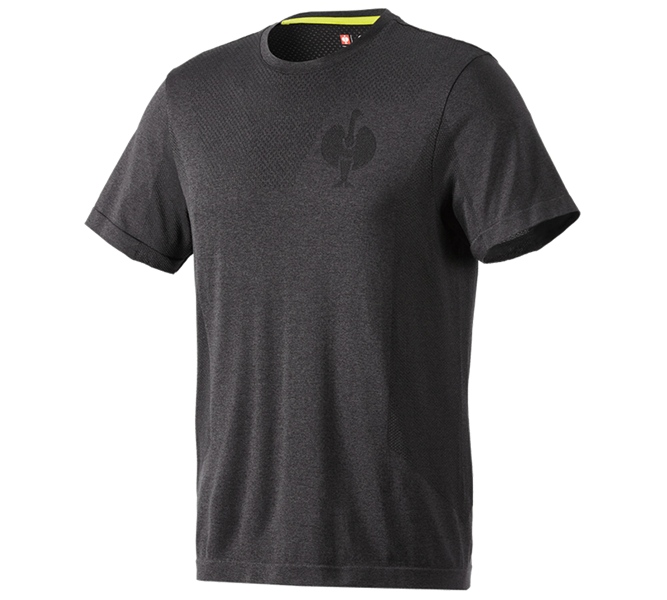 Main view, e.s.trail, T-Shirt seamless e.s.trail, black melange