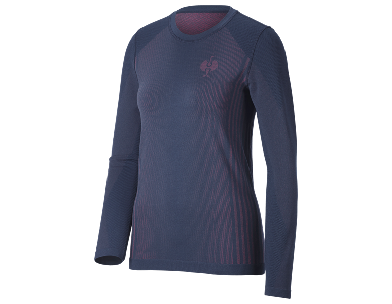 Main view, Clothing, Funct.-longsleeve e.s.trail seamless-warm, ladies', deepblue/tarapink