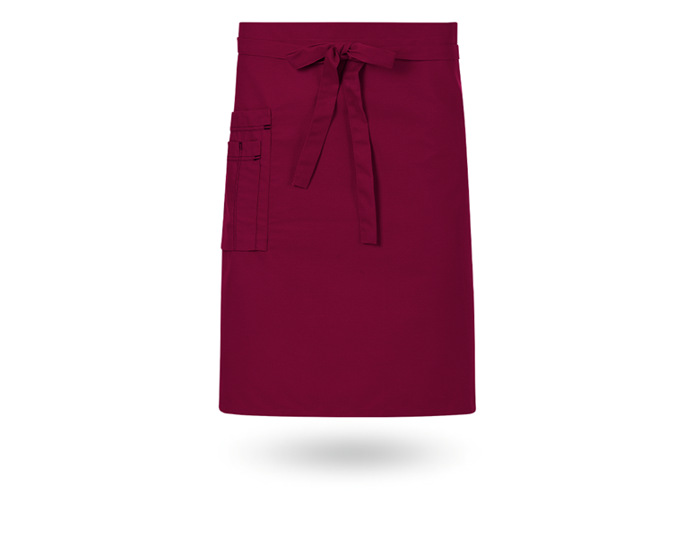 Main view, Aprons, Mid-Length Apron, bordeaux/black