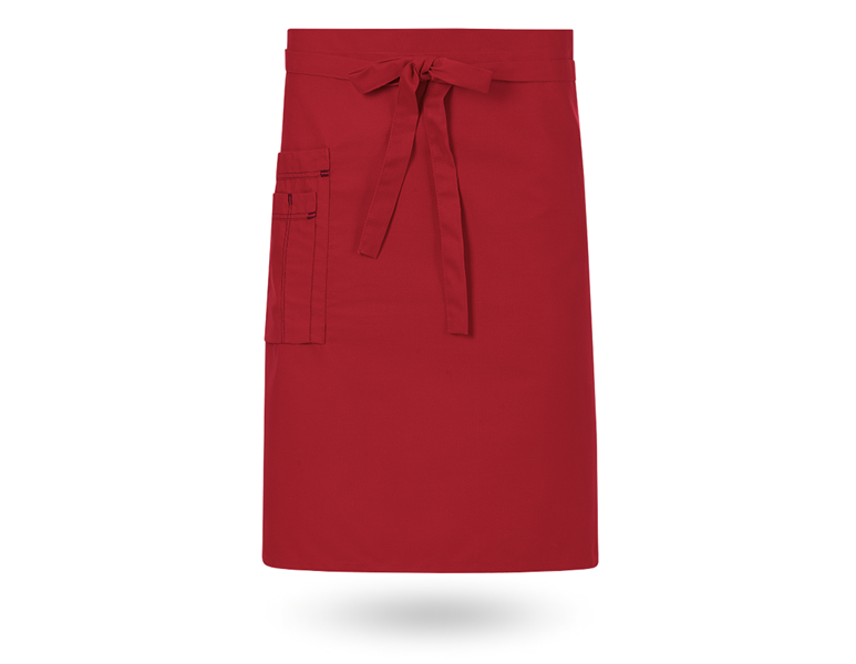 Main view, Aprons, Mid-Length Apron, red/black