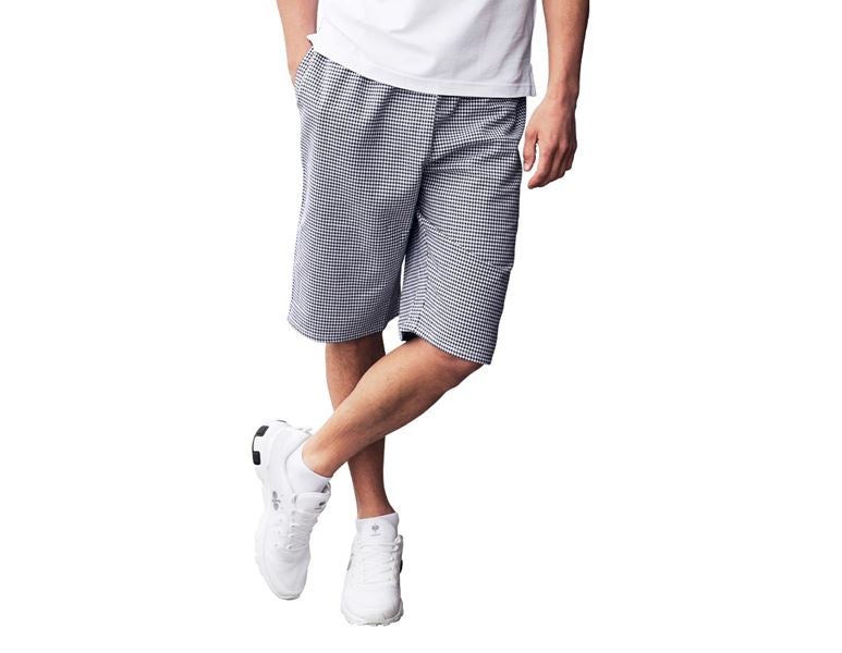 Main view, Clothing, Chef and baker shorts, black/white