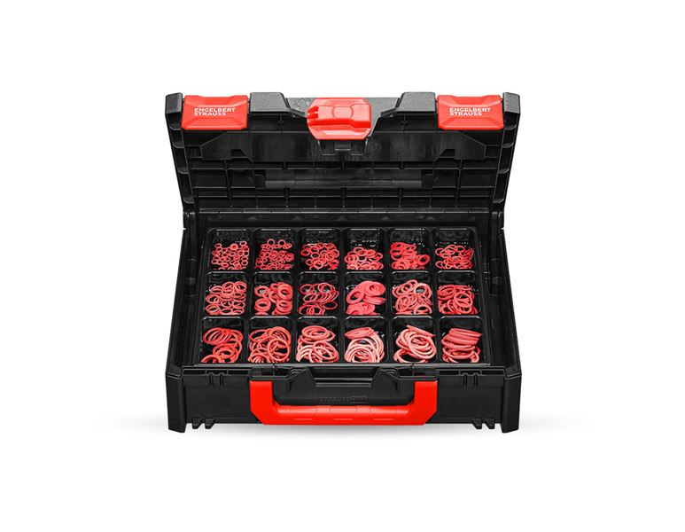 Main view, Assorted small parts, Sealing rings DIN 7603 in STRAUSSbox 118 midi