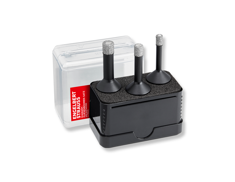 Main view, Stone drills, e.s. Diamond tile drill set, M14 socket