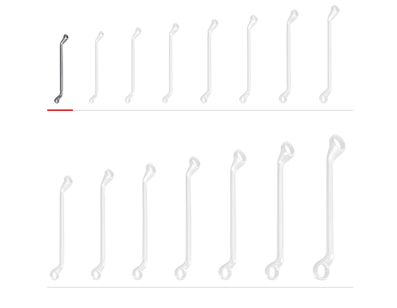 Main view, Double-ended ring wrench, e.s. Double ended ring spanners, sold singly