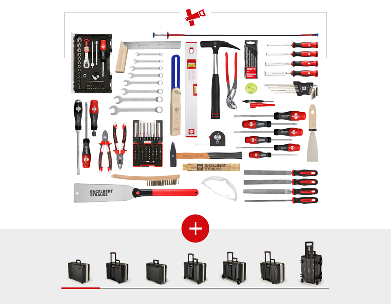Main view, Tools, Tool set wood including tool case