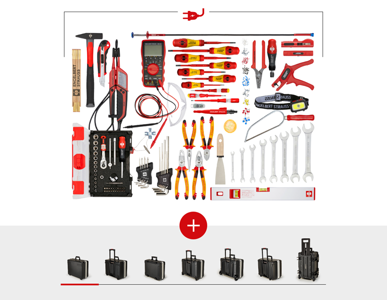 Main view, Tools, Tool set Electro professional including case