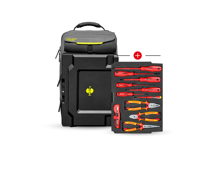 Main view, Search, Insert Elektro Classic + STRAUSSbox backpack, basaltgrey/acid yellow