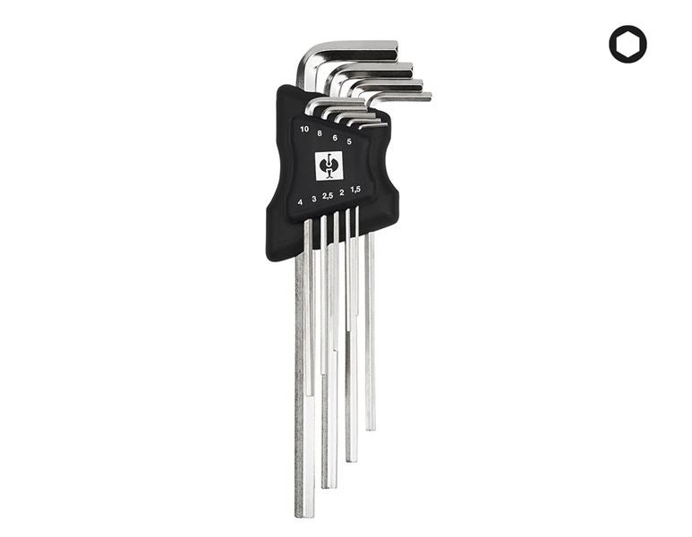 Main view, Offset screwdrivers, e.s. Long angled hex key set, 9-part