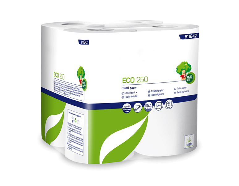 Main view, Paper cloths, 2-ply toilet paper, 64 rolls