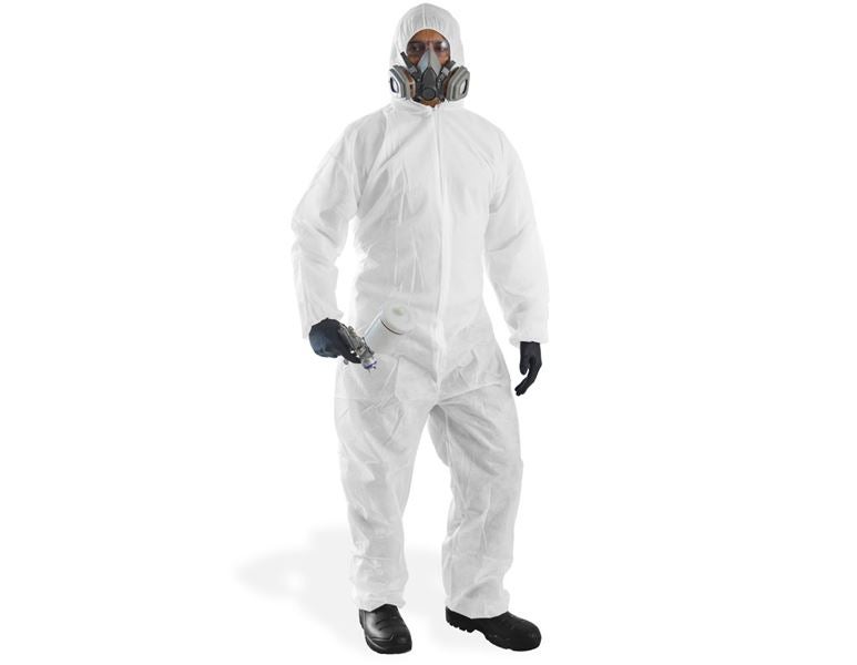 Main view, Disposable Clothing, One-layer disposable overall with zip, white