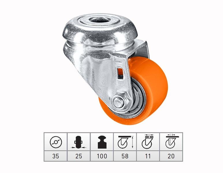 Main view, Transport rolls, Compact rolls with a hole in the back